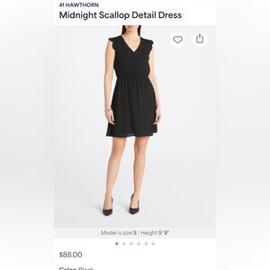 41 Hawthorn Midnight Black Scallop Mini Dress